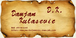 Damjan Kulašević vizit kartica
